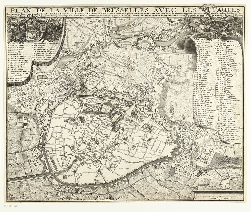 Mislukt beleg van Brussel door de Fransen, 1708 (1708 - 1709) by Jacobus Harrewijn