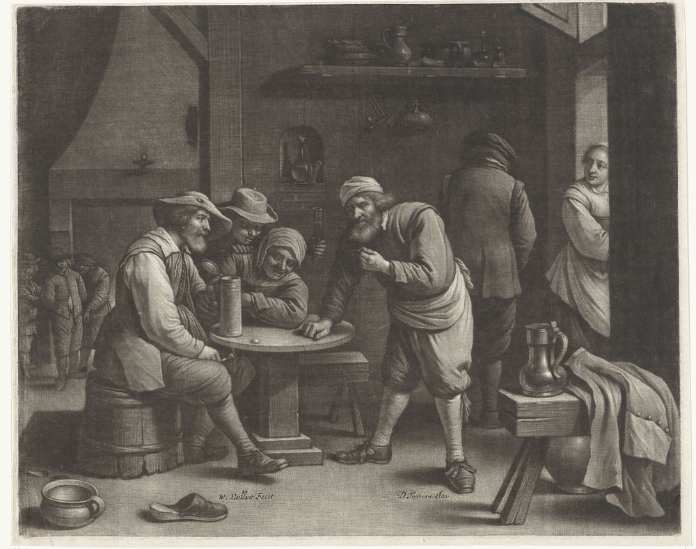 Herbergscène (1658 - 1677) by Wallerant Vaillant and David Teniers II