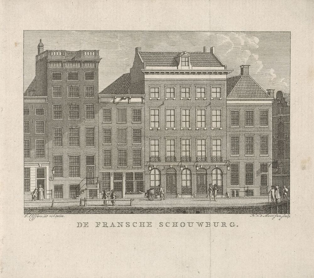 Voorgevel van de Franse Schouwburg te Amsterdam (1786 - 1790) by Noach van der Meer II and Johannes Elffers