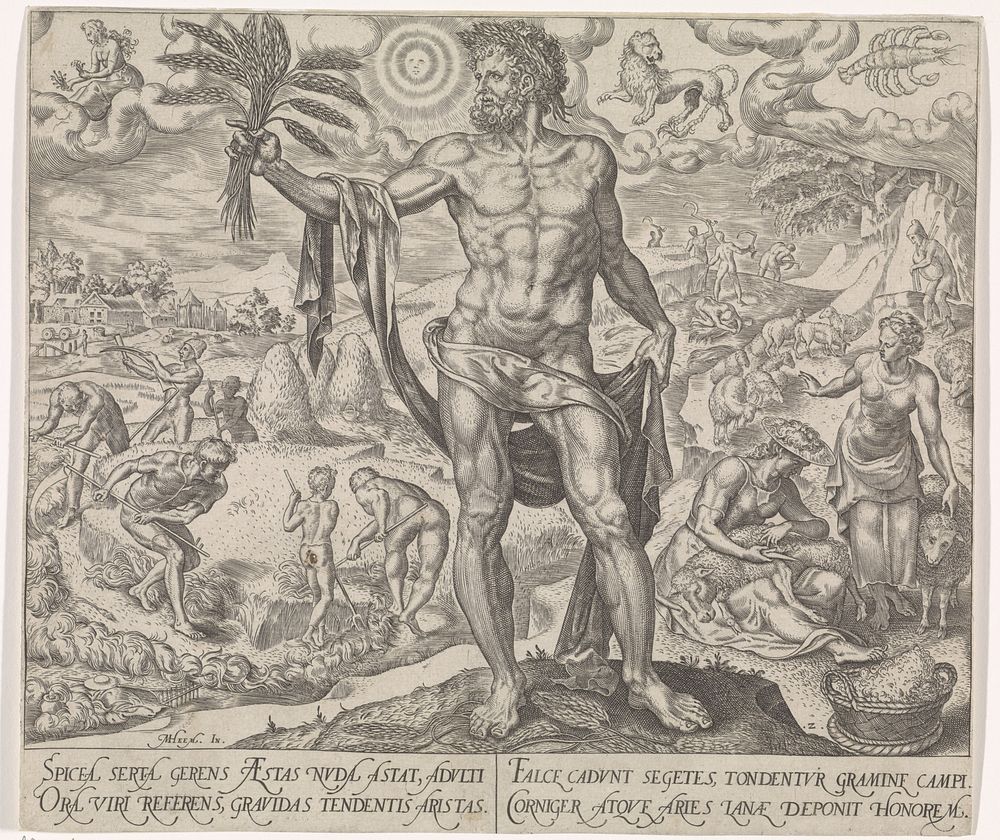 Zomer (1563) by Philips Galle, Maarten van Heemskerck and Hadrianus Junius