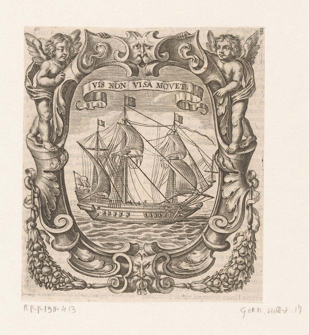 Schip op zee (1681) by Johann Eckhard Löffler, Filippo Picinello and Hermann Demen