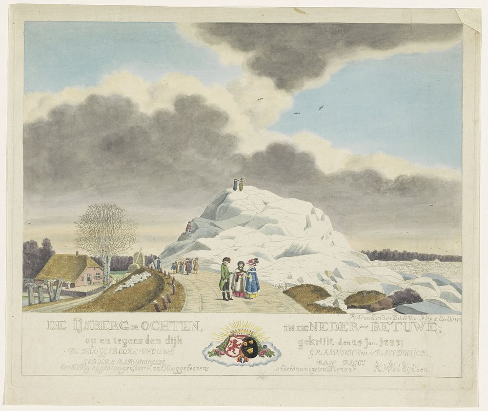 Kruiend ijs te Ochten, 1789 (1789) by Roeland van Eynden, Roeland van Eynden, Roeland van Eynden, Hélèle Madeleine Bigot de…