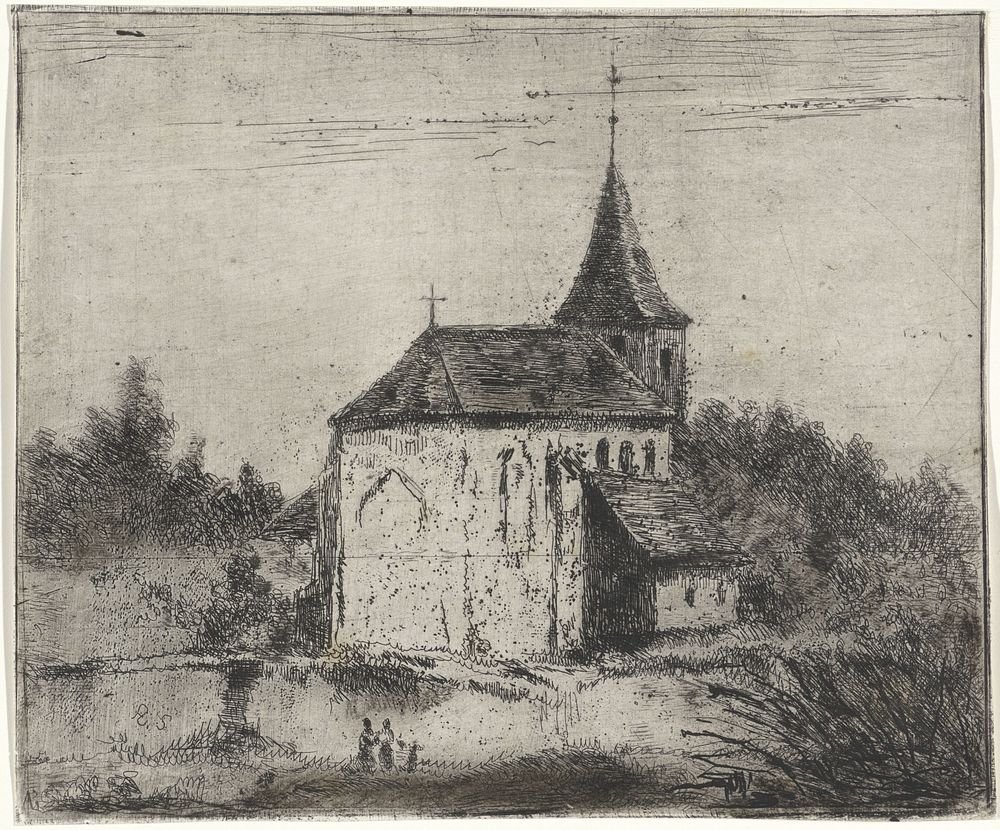 Kleine kerk (1831 - 1904) by Alexander Schaepkens