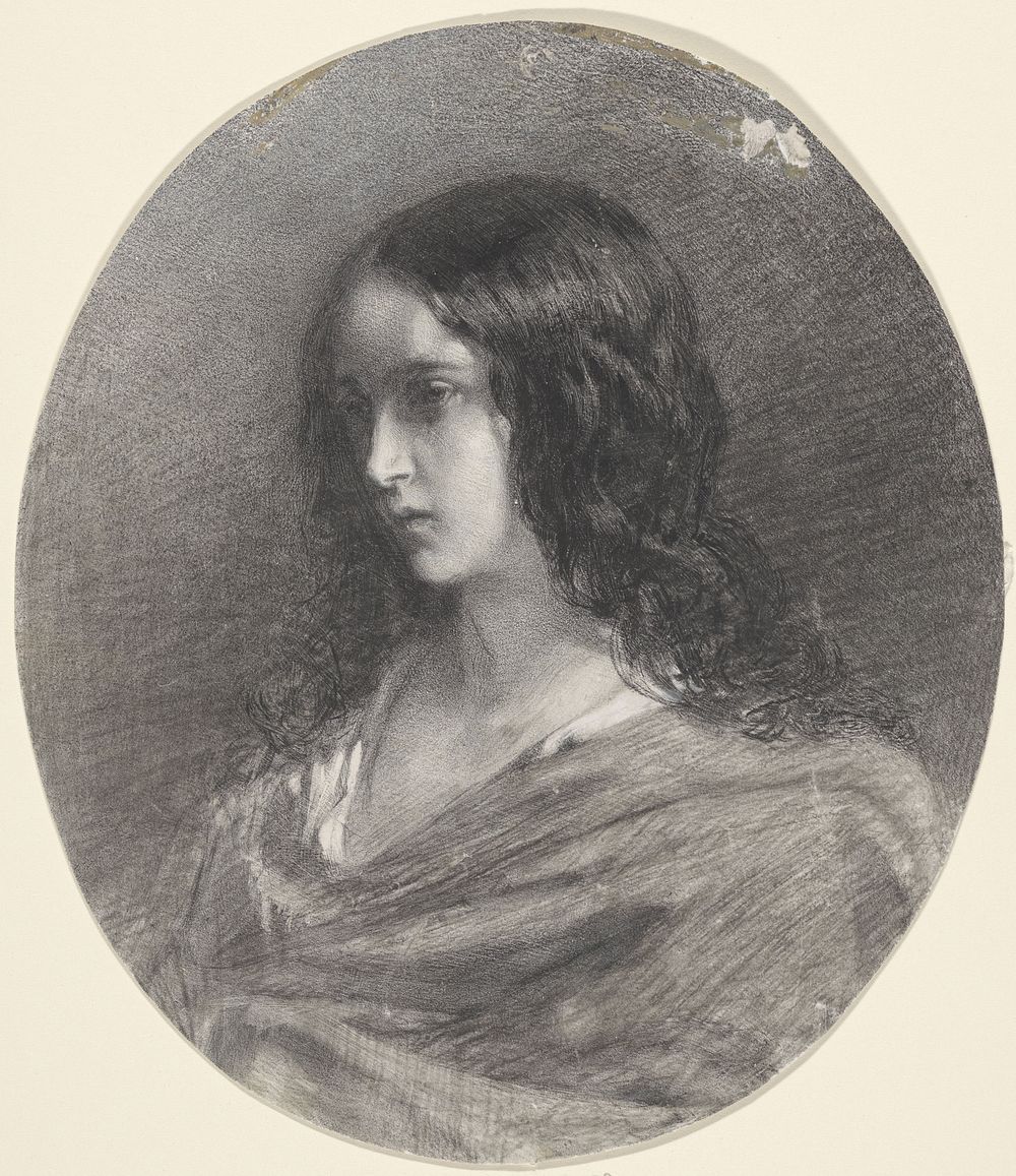 Portret van een onbekend meisje (1848 - 1913) by August Allebé