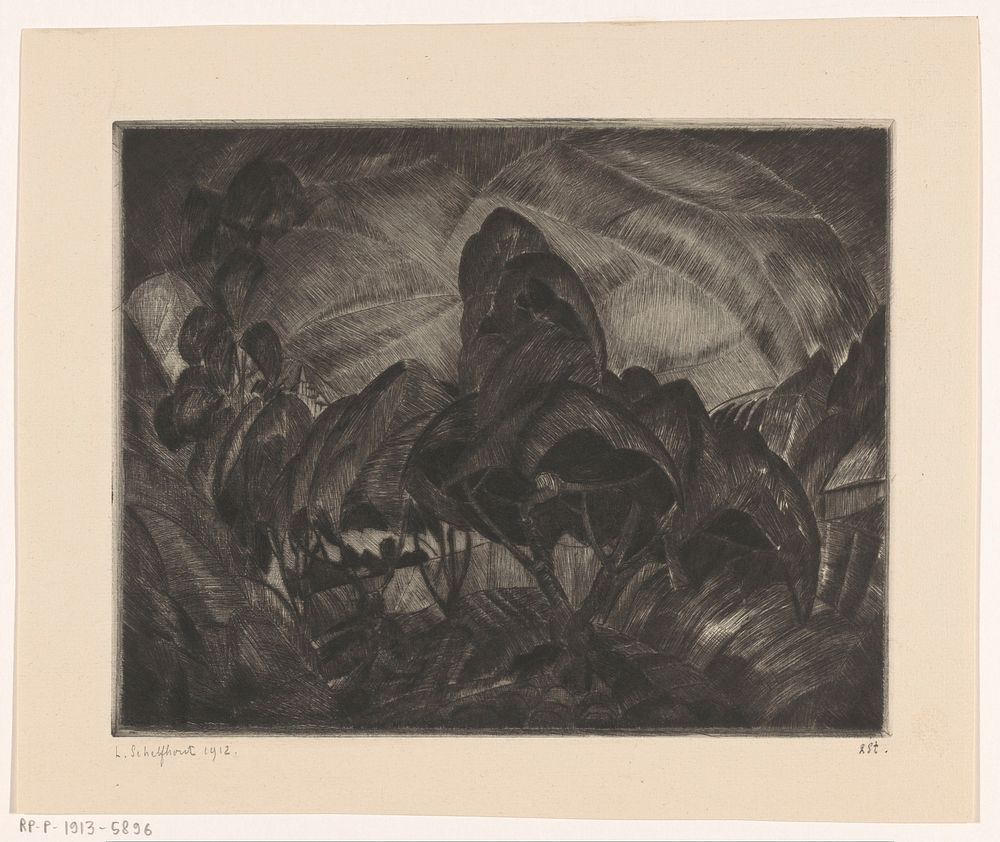 Heuvellandschap met bomen (1912) by Lodewijk Schelfhout and Delâtre