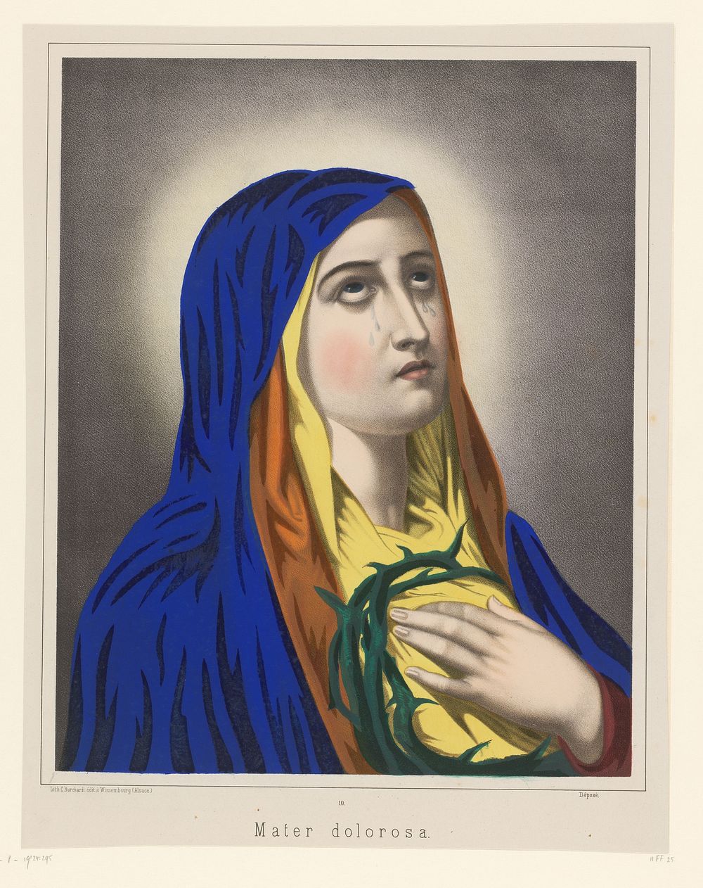 Maria als Mater Dolorosa (c. 1870 - 1889) by anonymous, Charles Burckhardt and Charles Burckhardt