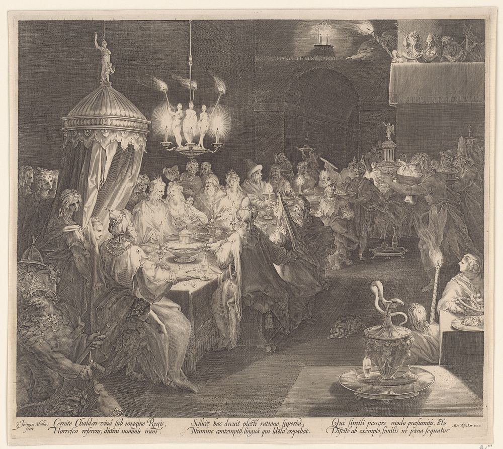 Feestmaal van Belsassar (1633 - 1679) by Jan Harmensz Muller and Nicolaes Visscher I