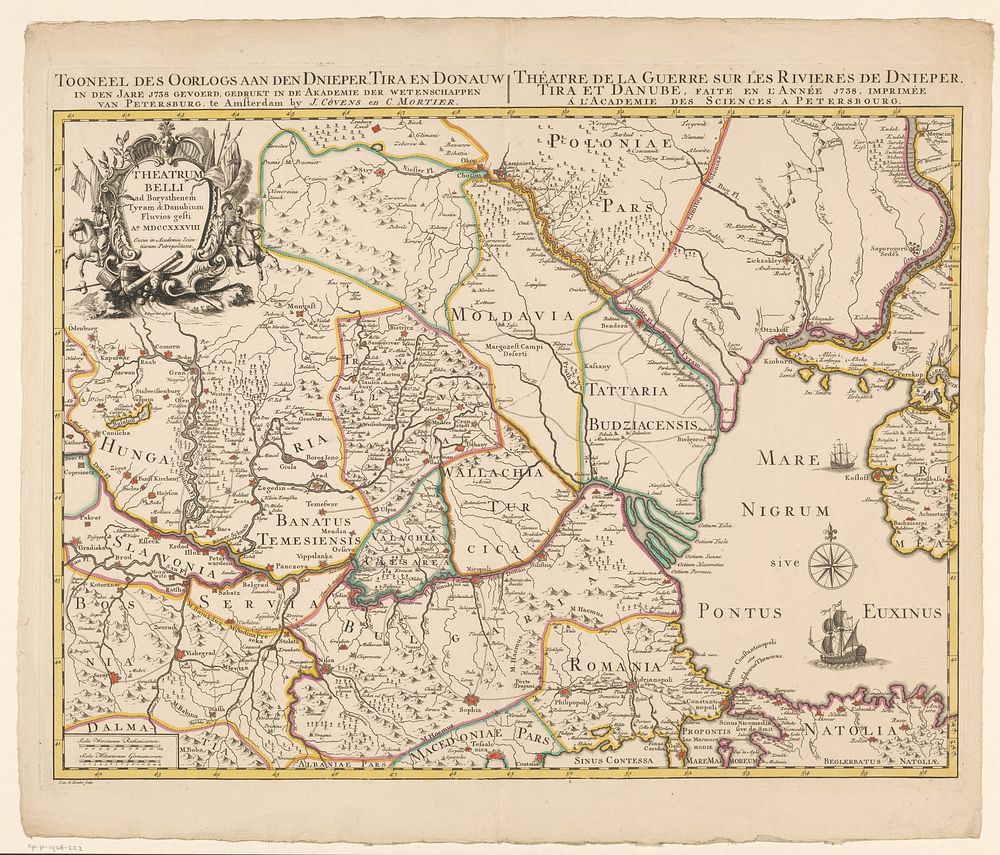 Kaart van Zuidoost-Europa (1738) by Jan Punt, Jan Punt, Johannes Condet, Gerardus Condet and Covens and Mortier