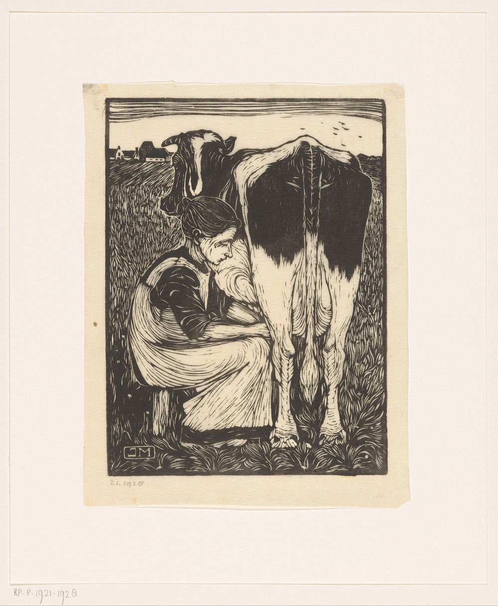 Koemelkster (1914) by Jan Mankes