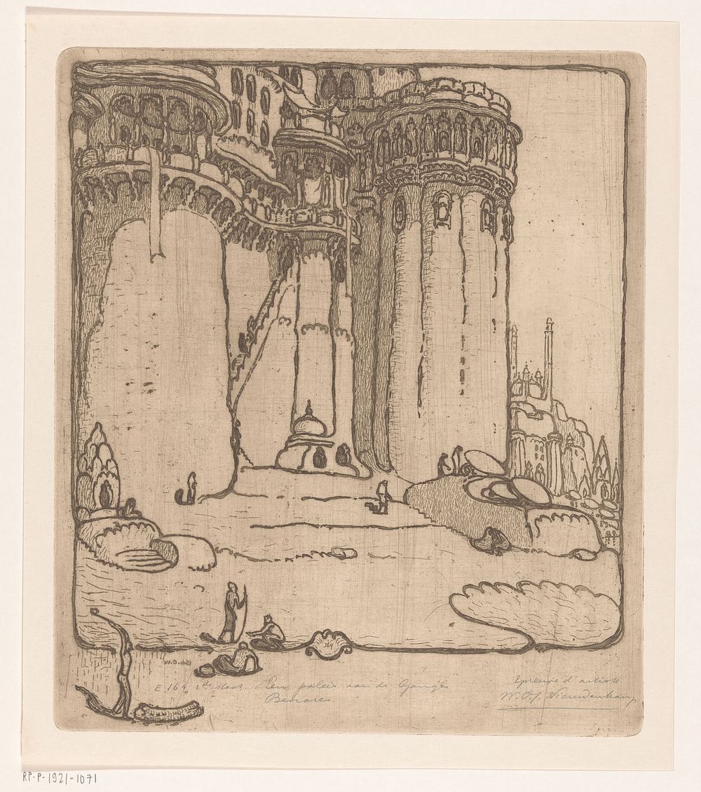 Een paleis aan de Ganges, Benares (1915) by Wijnand Otto Jan Nieuwenkamp
