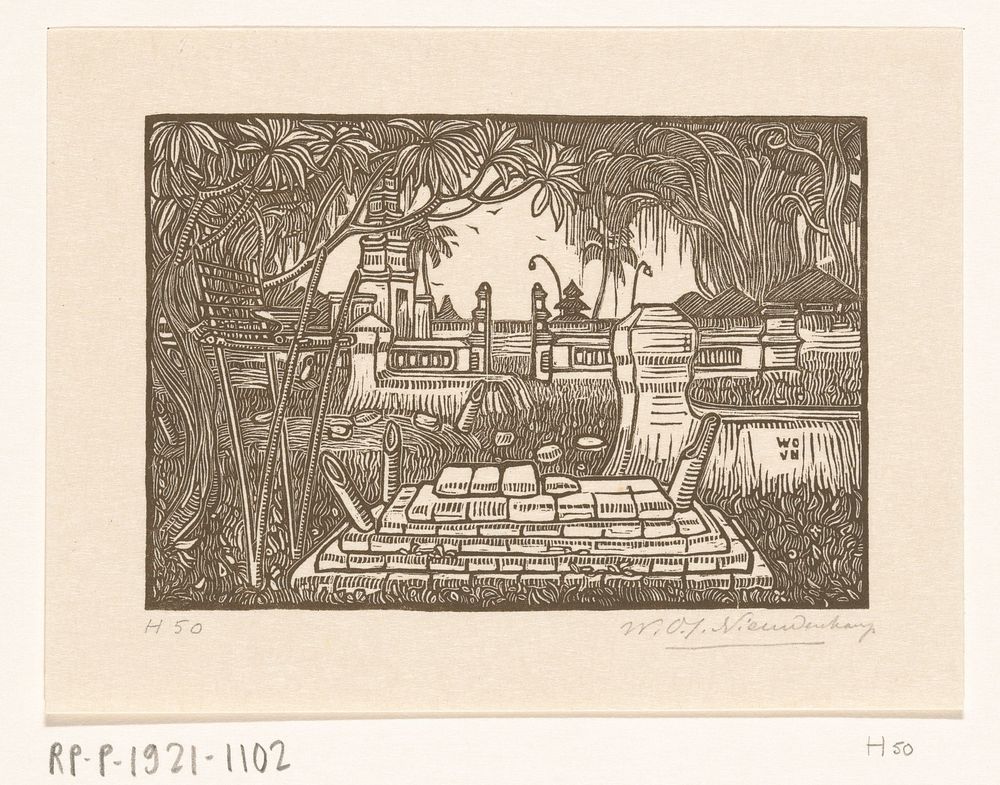 Begraafplaats bij Singaraja op Bali (1904) by Wijnand Otto Jan Nieuwenkamp