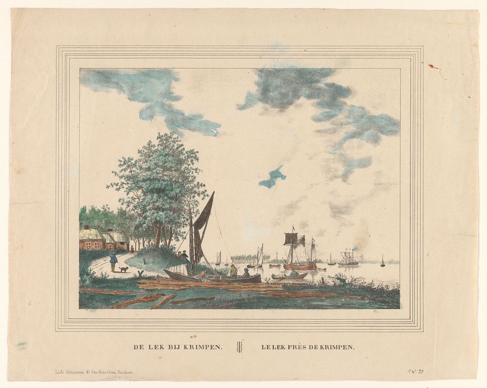 Gezicht op de Lek bij Krimpen (1833 - 1856) by anonymous and Glenisson and Van Genechten