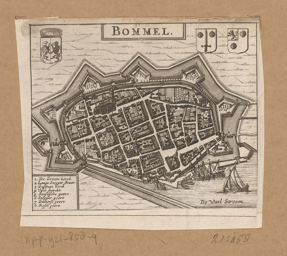 Plattegrond van Zaltbommel (1660) by anonymous and Jacob van Meurs
