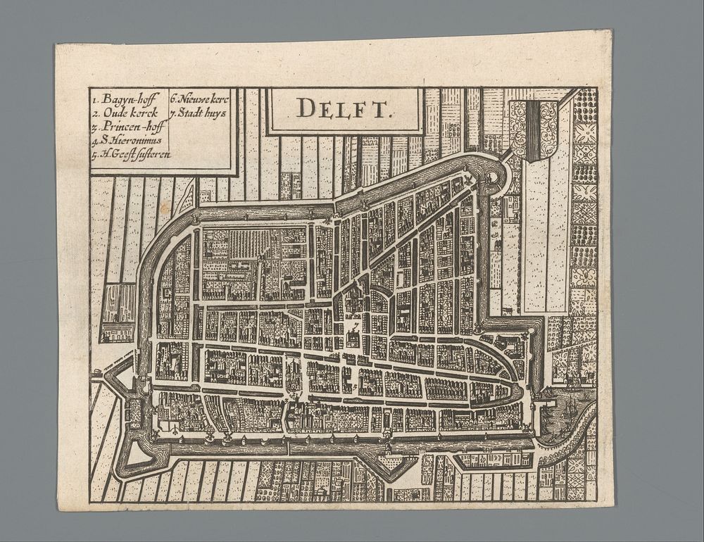 Plattegrond van Delft (1652) by anonymous and Johannes Janssonius