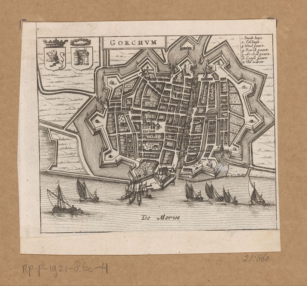 Plattegrond van Gorinchem (1660) by anonymous and Jacob van Meurs