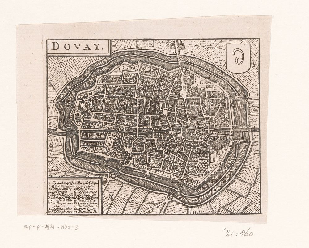 Plattegrond van Douai (1652 - 1662) by anonymous, Jacob van Meurs and Johannes Janssonius