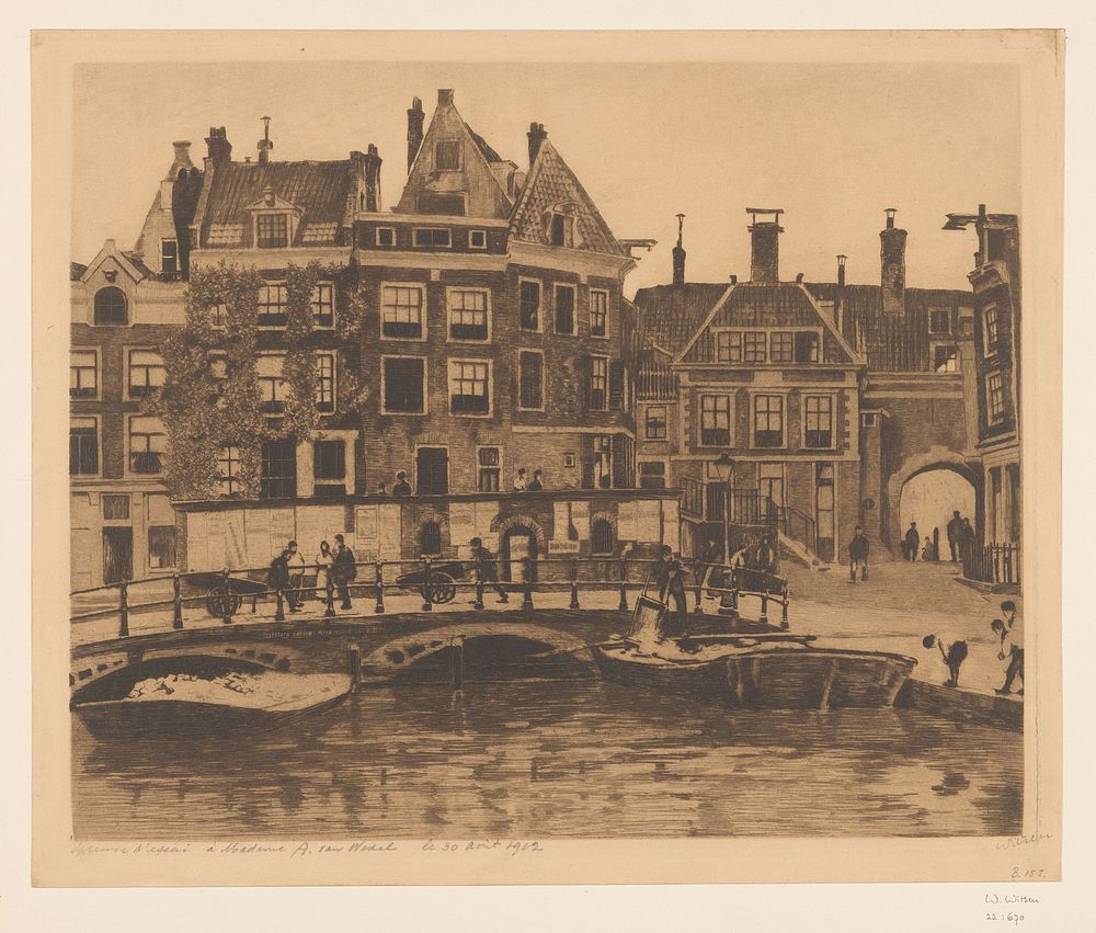 Gezicht op het Beurspleintje in Amsterdam (1912) by Willem Witsen
