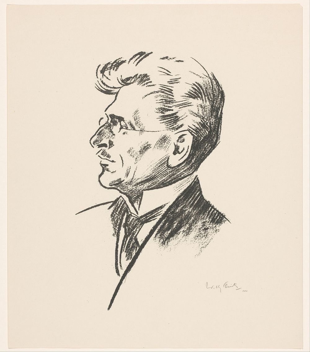 Portret van E. Bonebakker (1922) by Willy Sluiter