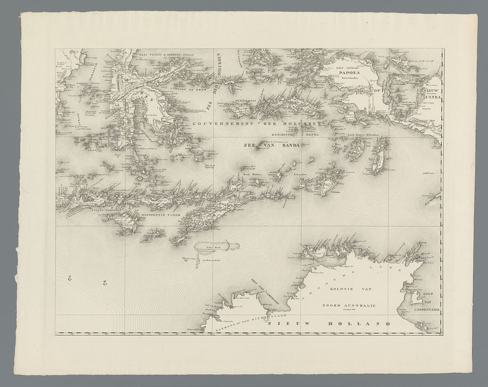 Kaart van Nederlands-Oost-Indië, deel rechtsonder (1847) by Franciscus Josephus Ensinck, W Beyerinck, J M Bruyn and J F W A…