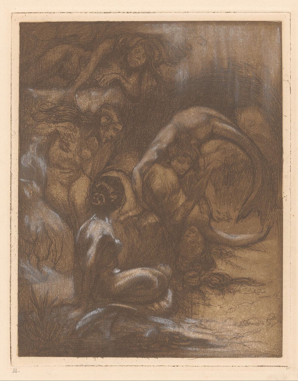 Vijf zeemeerminnen (1881 - 1934) by Johannes Josephus Aarts