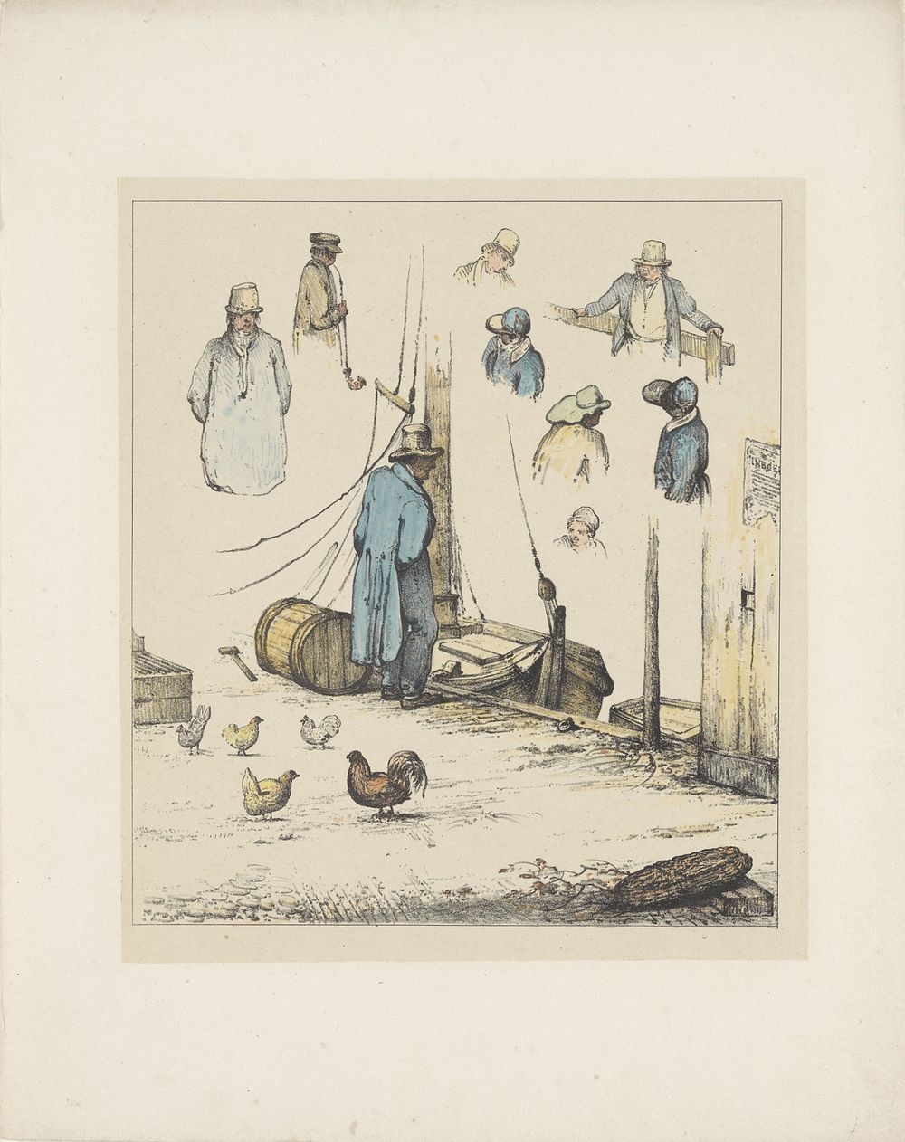 Figuurstudies (vierde blad), 1833 (1833) by Christiaan Andriessen and weduwe L van Hulst and Zoon