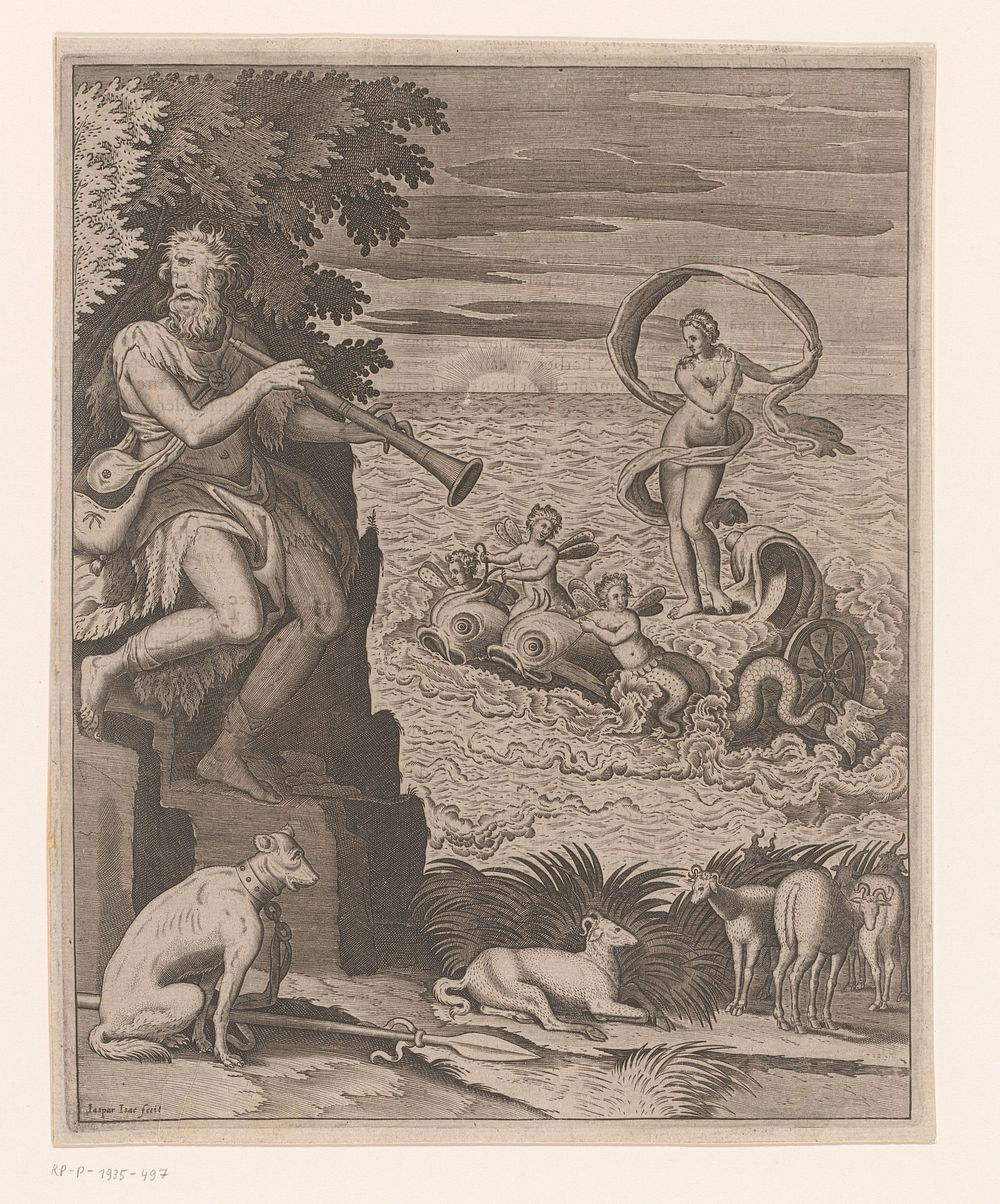 Triomf van Venus met Polyphemus aan de oever (1564 - 1654) by Jaspar de Isaac