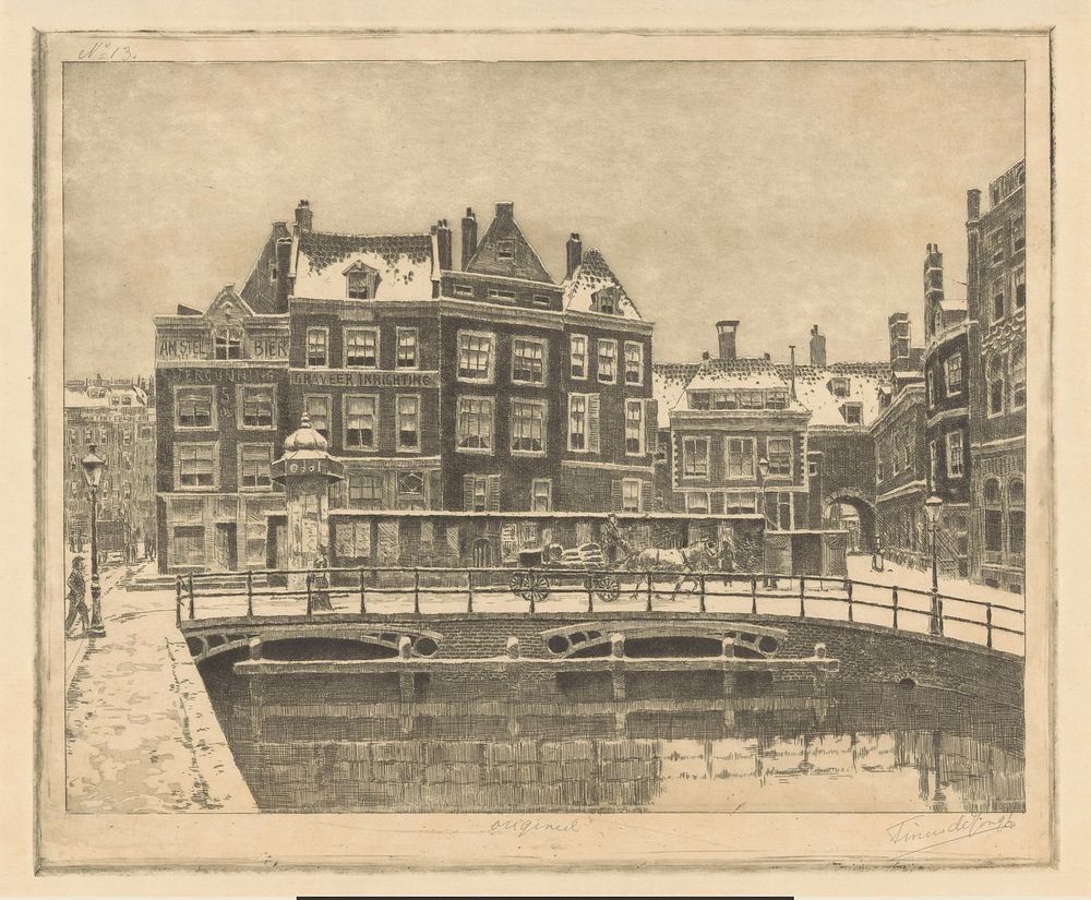 Gezicht op de noordzijde van het Rokin met het oude Beurspleintje (c. 1911 - c. 1912) by Tinus de Jongh