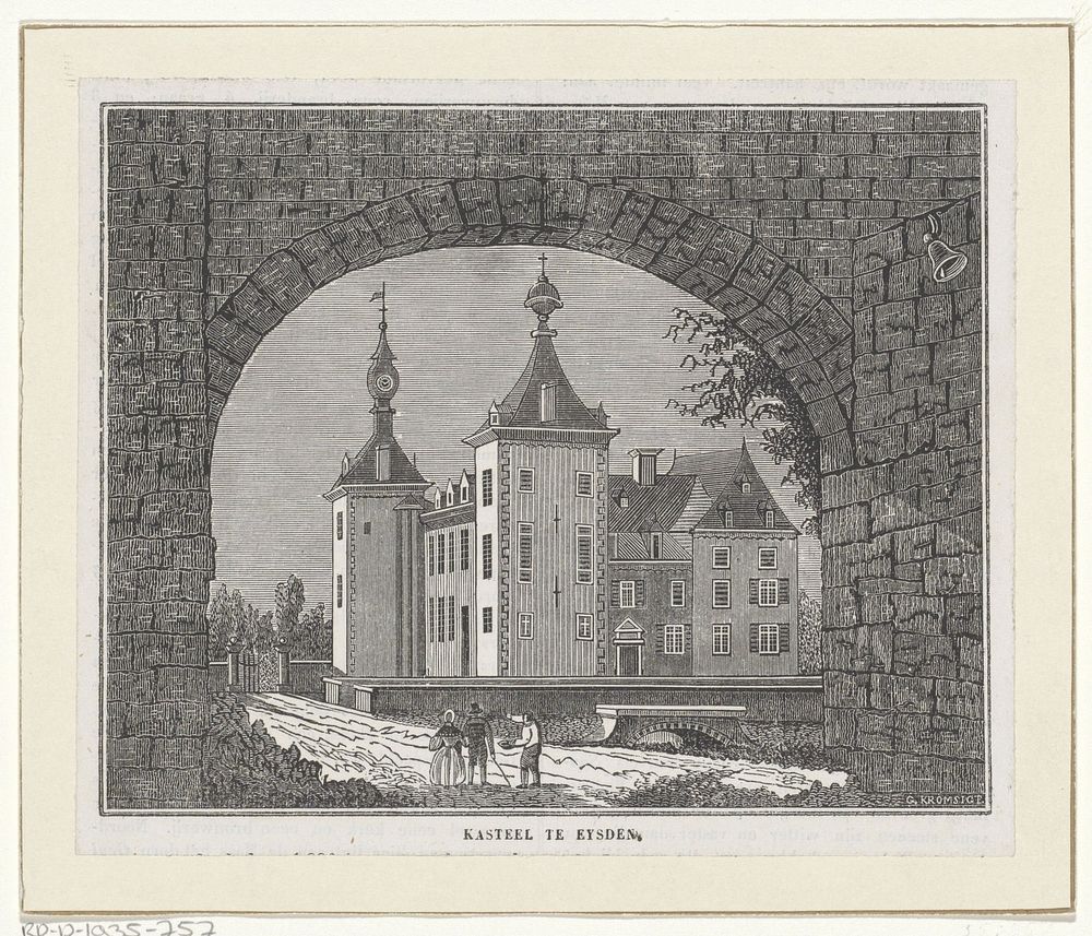 Gezicht op het kasteel te Eijsden (1807 - 1855) by Gerardus Kromsigt