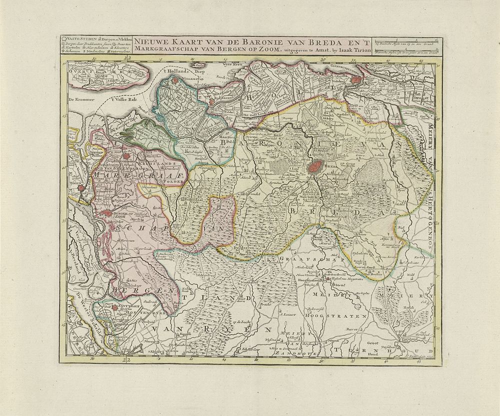 Kaart van de Baronie van Breda en het Markgraafschap van Bergen op Zoom (1739) by Jacob Keyser and Isaak Tirion