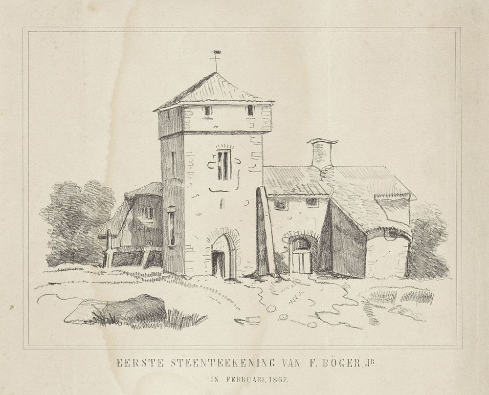 Een boerenhofstede (1867) by Frederik Böger 1852 1874