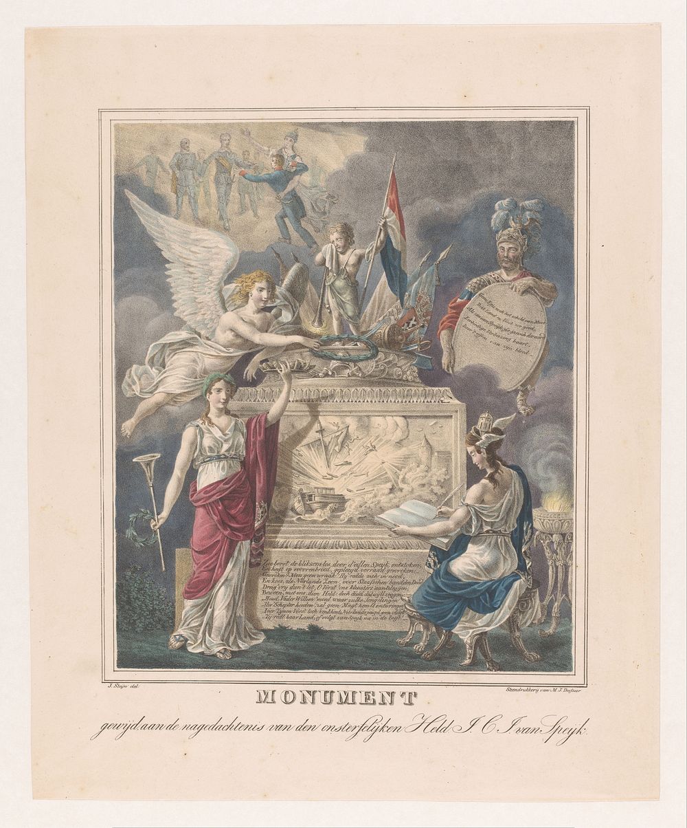Allegorisch grafmonument voor Jan Carel Josephus van Speijk (1831 - 1840) by Johannes Steyn, Johannes Steyn and Morris Jacob…