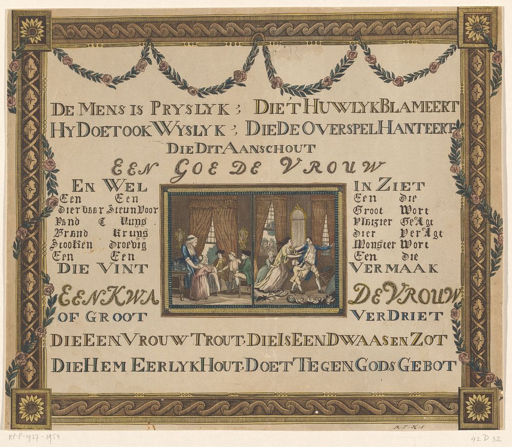Allegorie op het goede en het slechte huwelijk (1700 - 1799) by anonymous