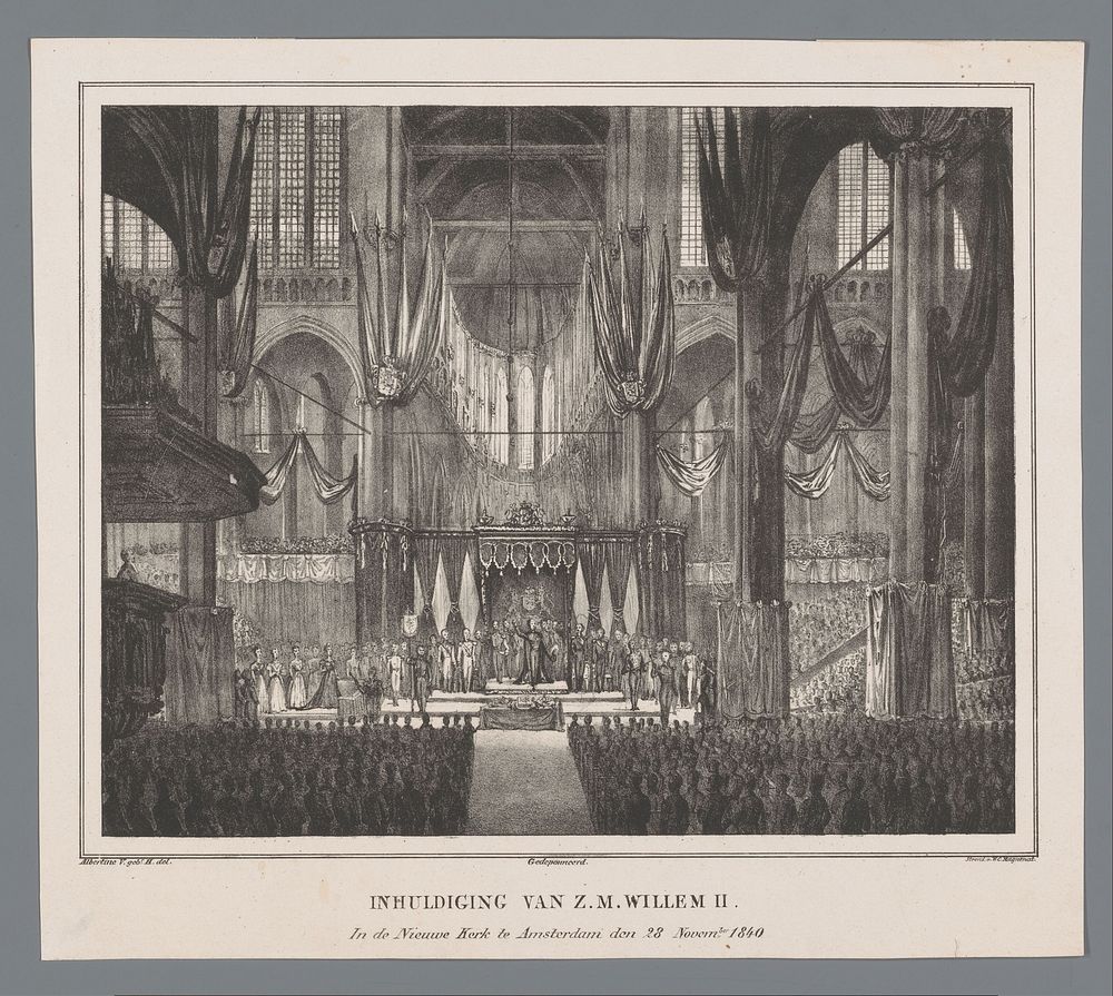 Inhuldiging van koning Willem II (1840) by Albertine V and Willem Charles Magnenat