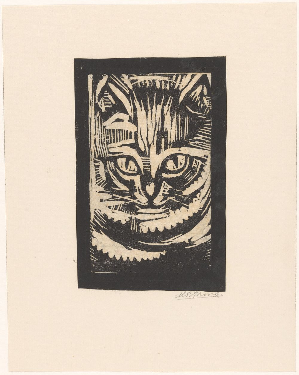 Portret van een kat (1905 - 1937) by Martinus Brons