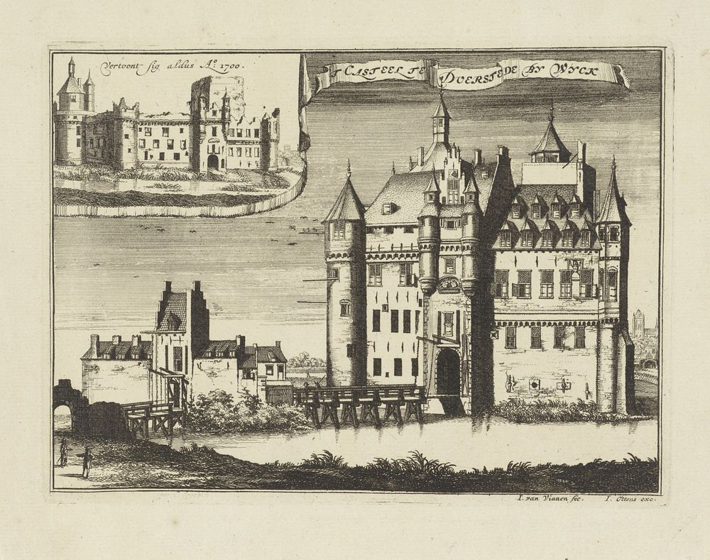 Gezicht op Kasteel Duurstede (1710 - 1765) by Jan van Vianen, Caspar Specht, Joachim Ottens and Josua Ottens