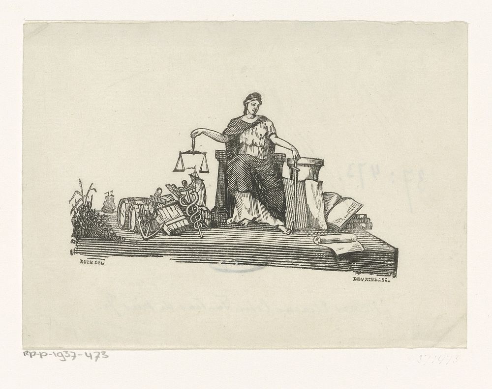 Allegorie op de Handel (1817 - 1883) by Moses de Vries and Roth