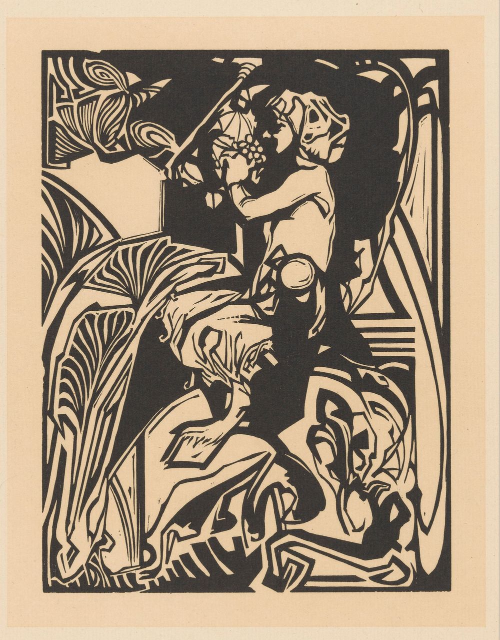 Sater met druiventros (1881 - 1934) by Johannes Josephus Aarts