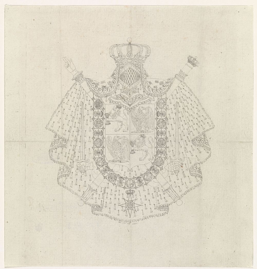 Ontwerp van het wapen van Lodewijk Napoleon (1808) by Alphonse Pierre Giraud