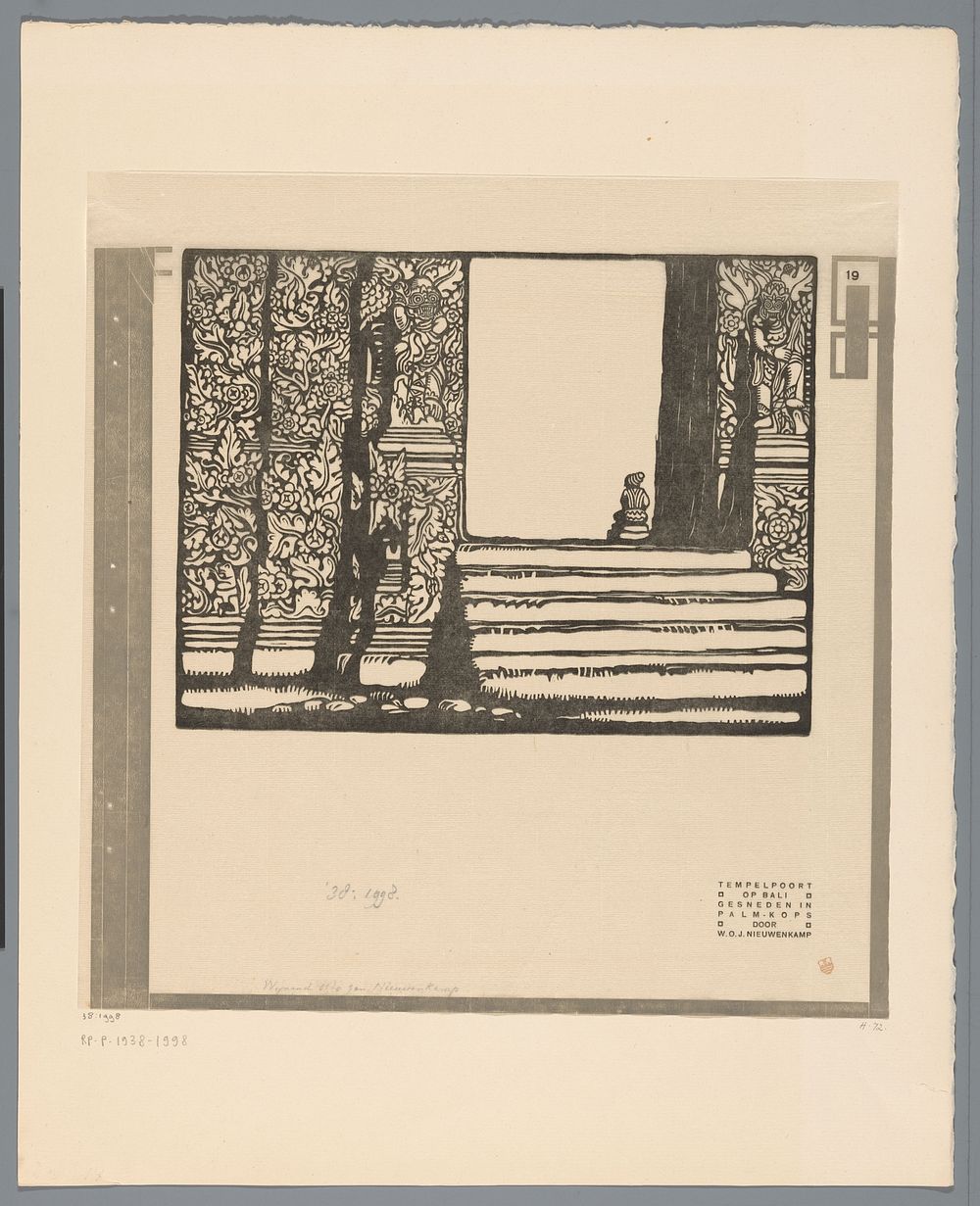 Tempelpoort op Bali (1919) by Wijnand Otto Jan Nieuwenkamp and De Hooge Brug