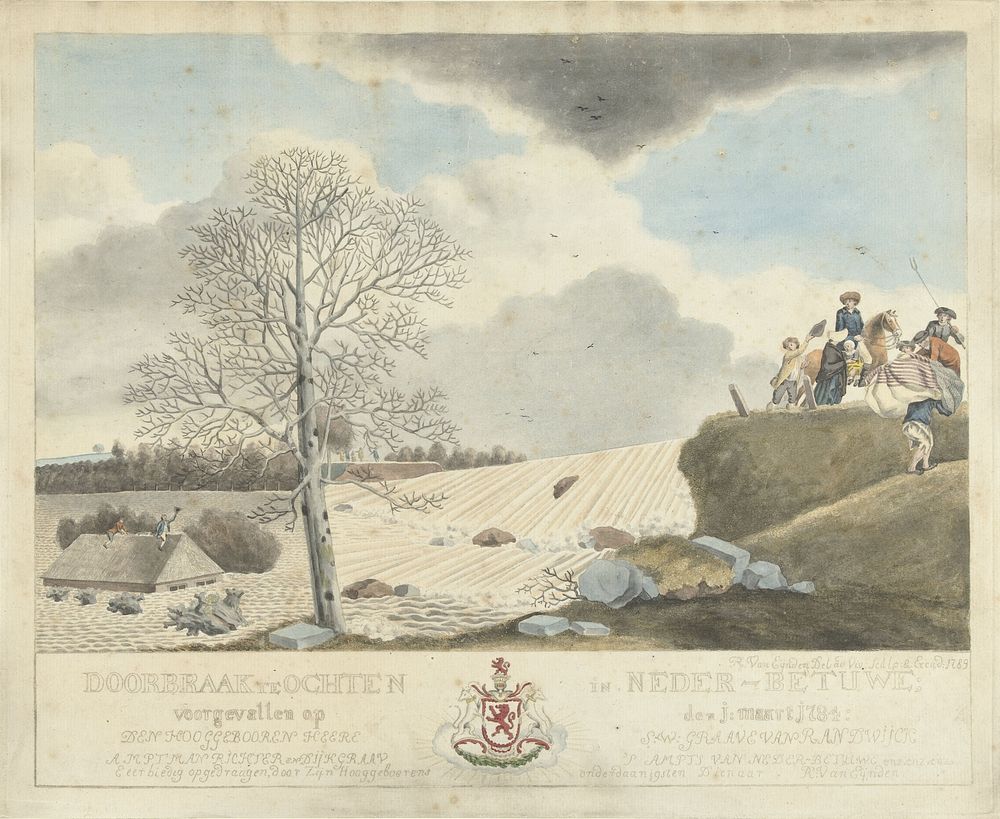 Dijkdoorbraak te Ochten (1789) by Roeland van Eynden, Roeland van Eynden and Roeland van Eynden