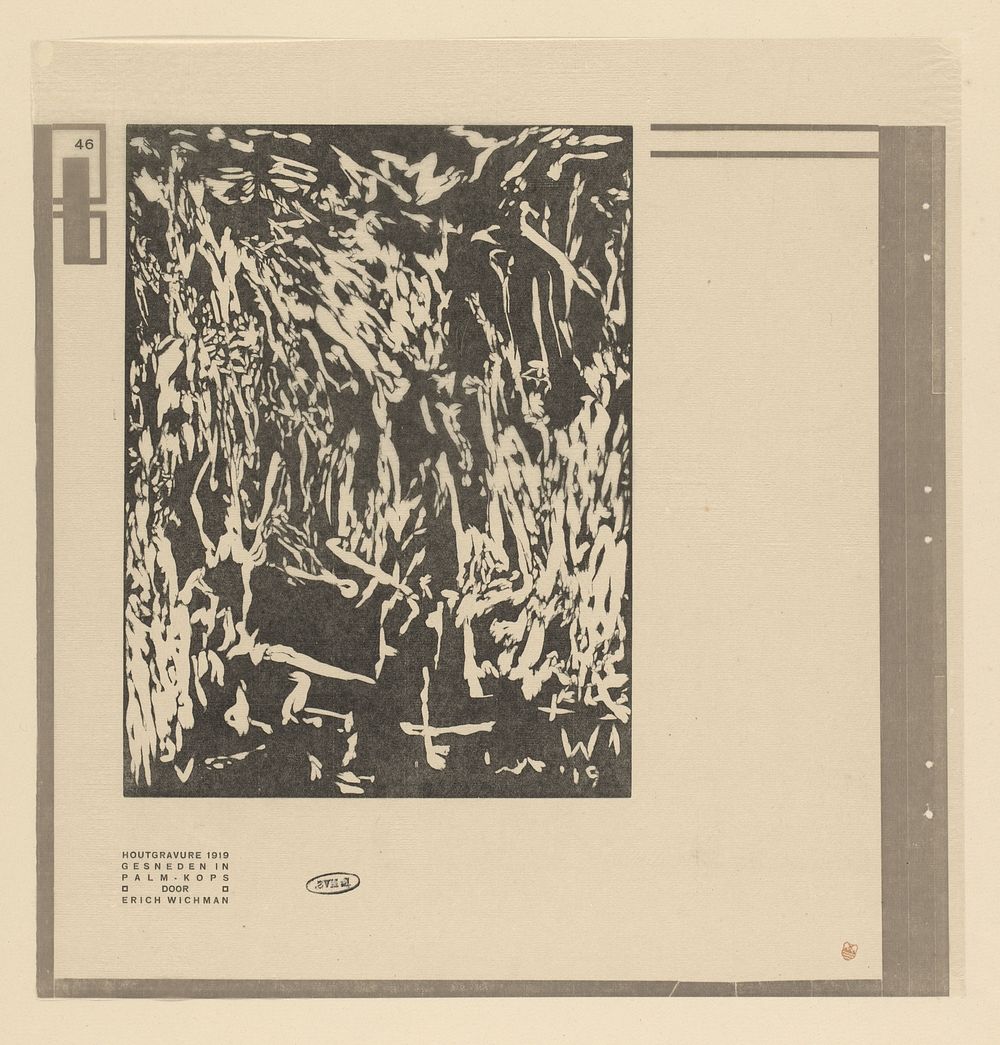 Compositie van lijnen (1919) by Erich Wichmann, De Volharding B V and De Hooge Brug