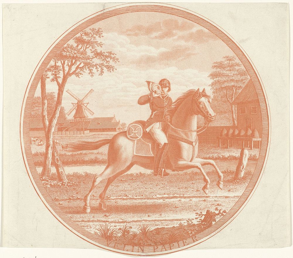 Postiljon te paard (1786 - 1817) by Jan Mulder 1786 1817 and C  and J Honig Breet