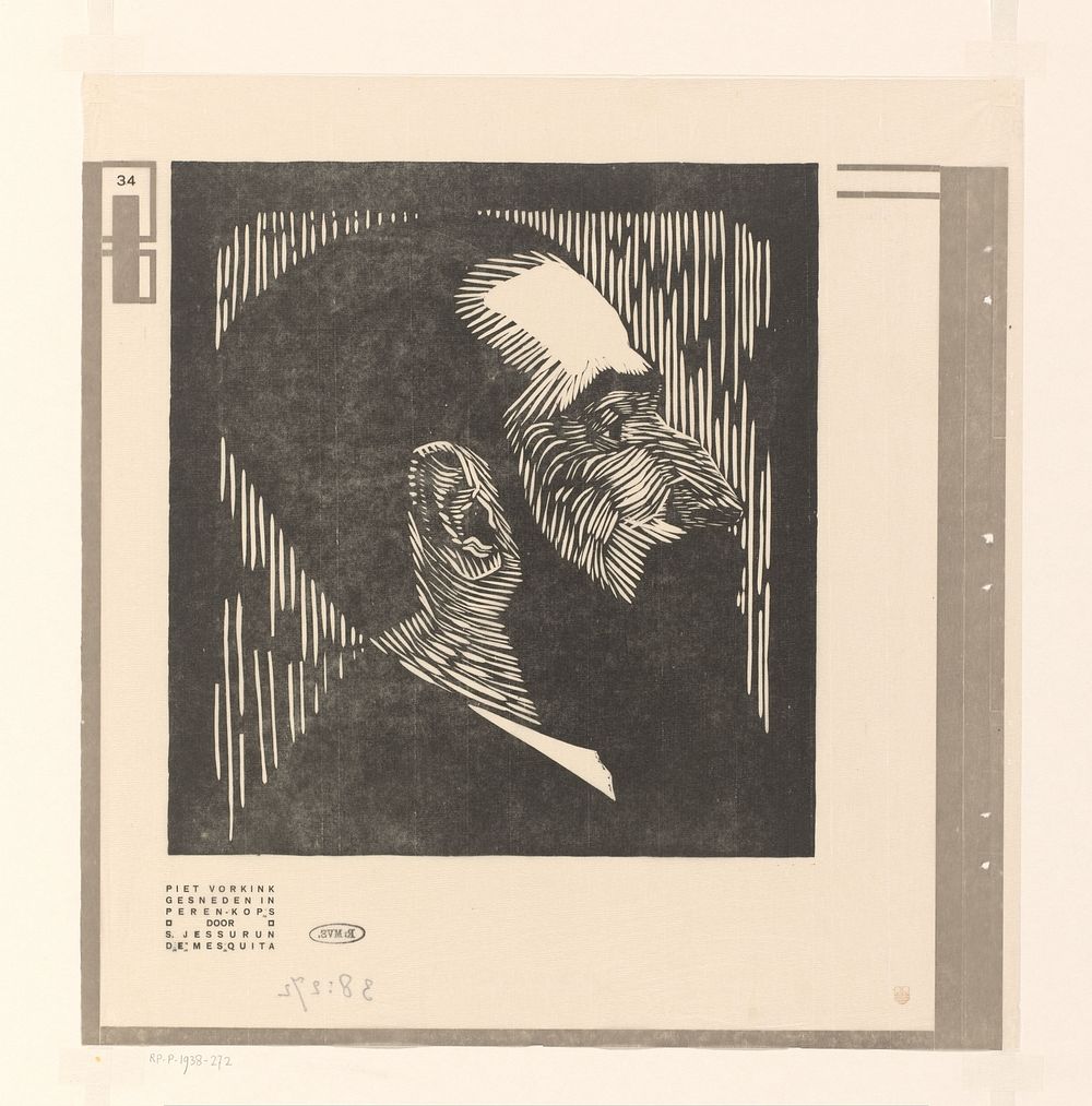 Portret van Piet Vorkink (1919) by Samuel Jessurun de Mesquita