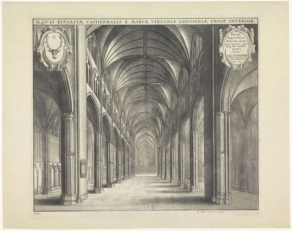 Interieur van de kathedraal te Lincoln (1672) by Wenceslaus Hollar and Wenceslaus Hollar