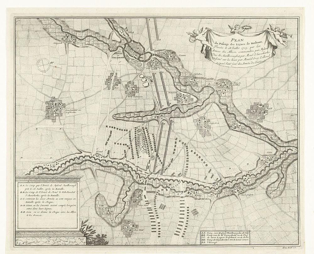 Doorbreken van de Franse linies in Brabant, 1705 (1729) by Jan van Call II