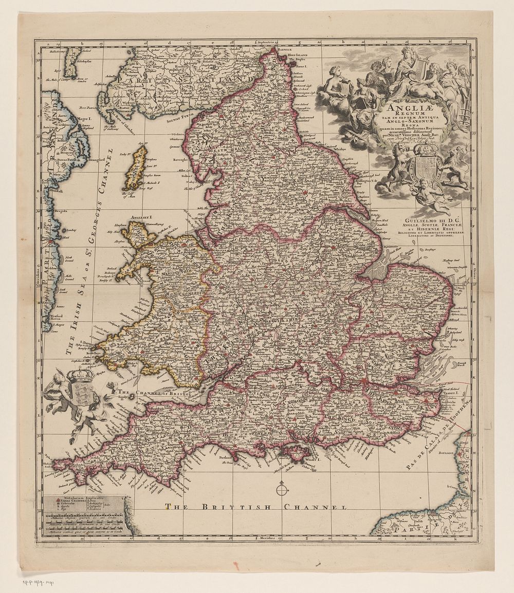 Kaart van Engeland (1720 - 1799) by Gilliam van der Gouwen, Nicolaes Visscher I, Nicolaes Visscher II, Pieter Schenk II…