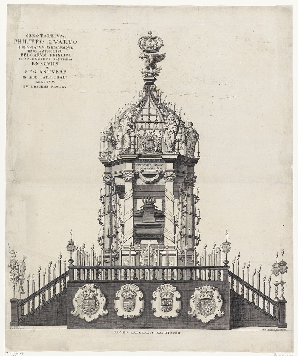 Cenotaaf voor Koning Philips IV van Spanje in de Kathedraal te Antwerpen, 1665 (1665 - 1667) by Lucas Vorsterman II and…