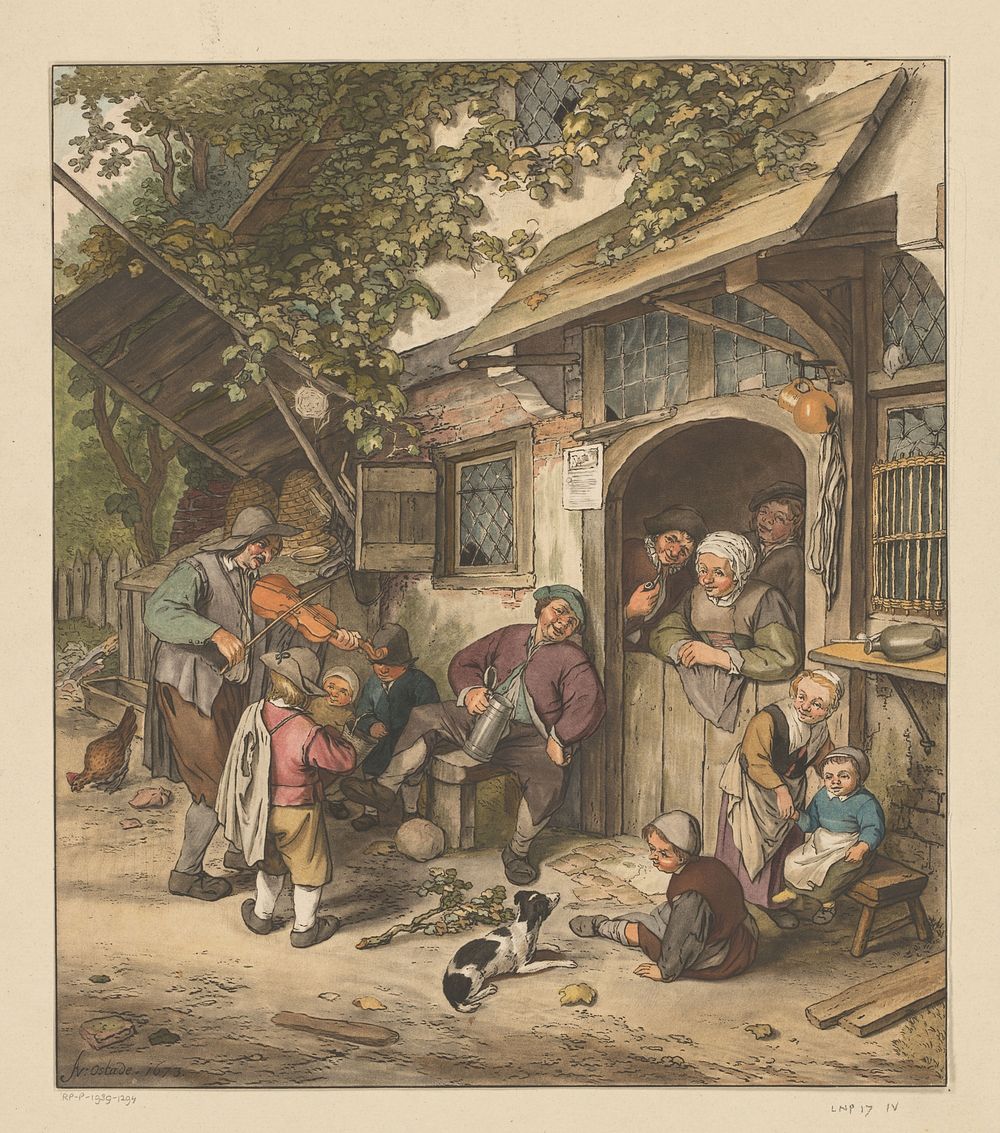 Vioolspeler voor een herberg (1769) by Cornelis Ploos van Amstel and Adriaen van Ostade