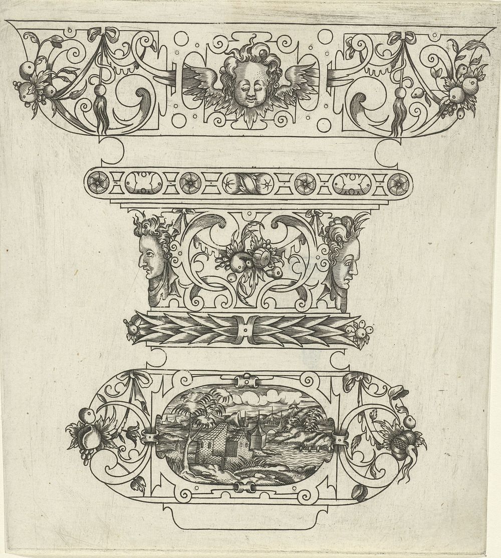 Bovenste gedeelte van een bokaal met drie te variëren onderdelen (c. 1500 - 1598) by anonymous, Paul Flindt de Jonge and…