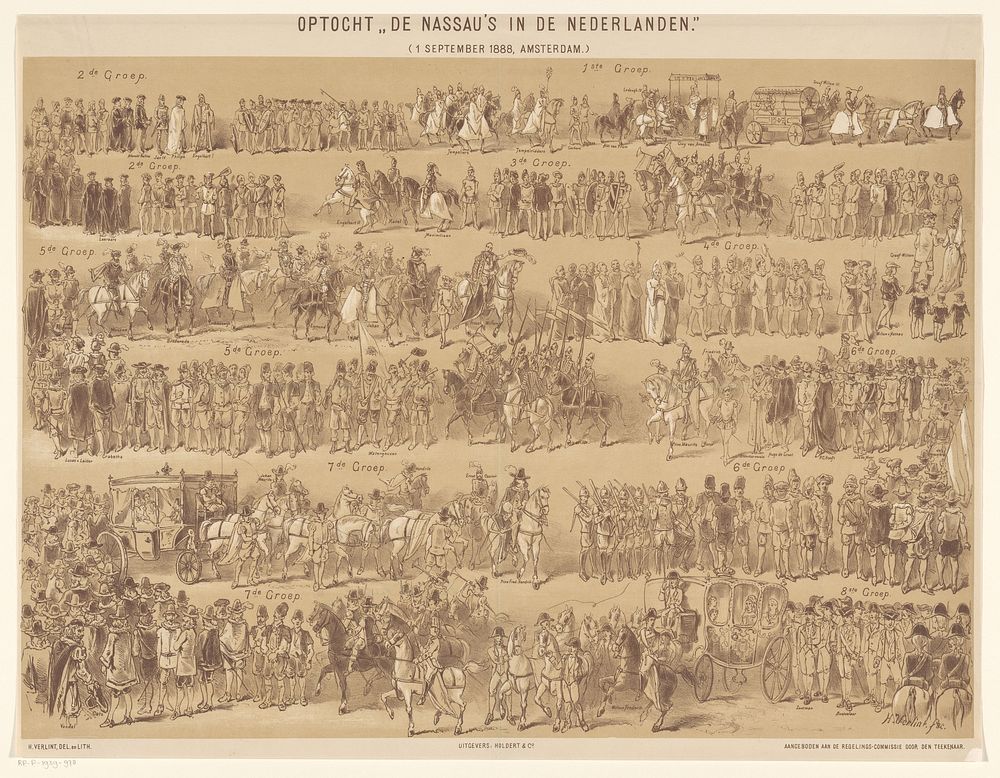 Maskeradeoptocht op 1 September 1888 te Amsterdam (1888) by Hendrik Verlint, Hendrik Verlint and Holdert and Co